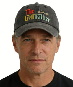 Golf Father Hat for Men, Adjustable Embroidered Wash Cotton Baseball Cap