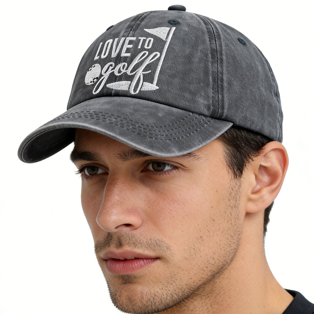 Golf Hats for Men Women, Golf Gifts for Mom Dad, Adjustable Embroidered Wash Cotton Baseball Cap - Image 2