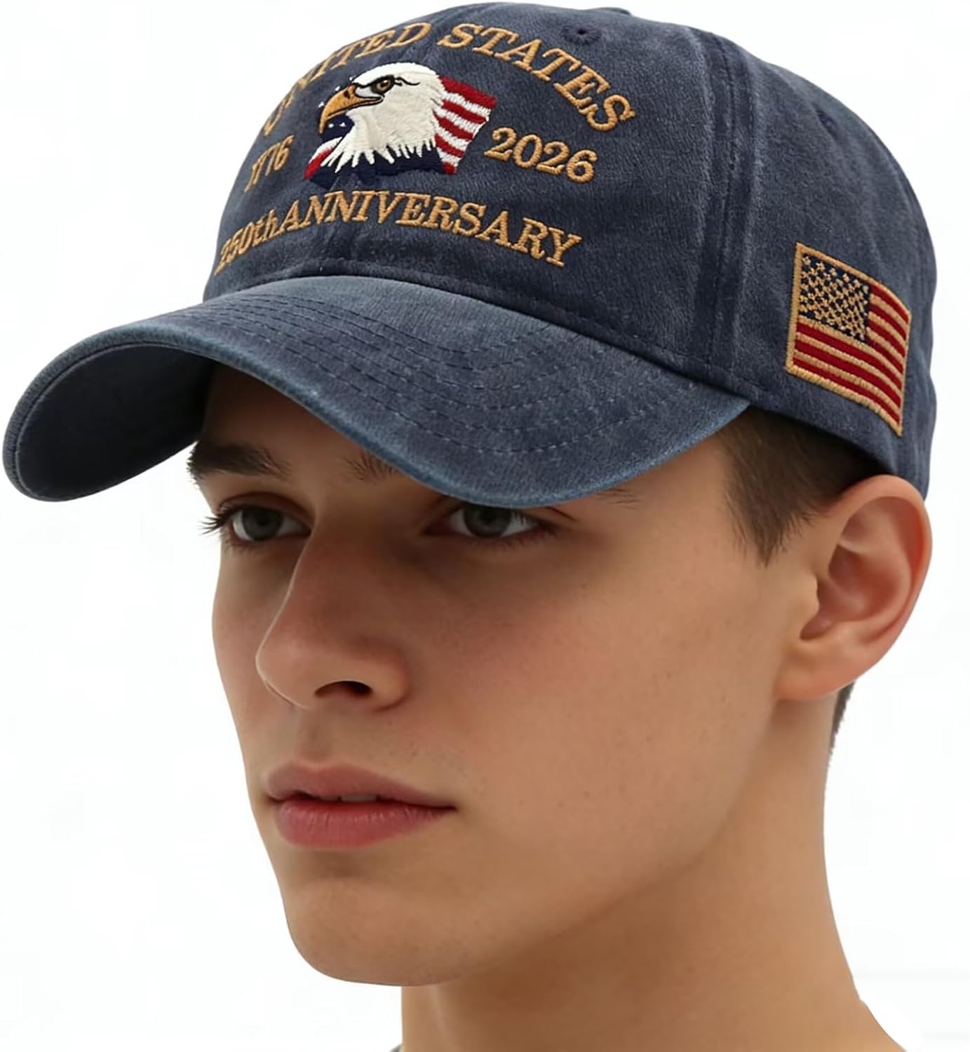 250 Anniversary USA Hat, Eagle Patriotic Embroidery Baseball Cap - Image 5