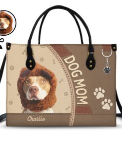 Custom Photo Dog Cat Mom - Gift For Cat Mom, Dog Mom, Pet Lovers - Personalized Leather Bag