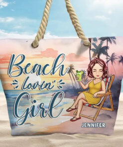 Beach Lovin' Girl - Personalized Beach Bag