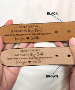 Alternative view of Couple I Love You For Who You Are - Personalized Engraved Leather Belt