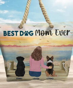Alternative view of A Girl And Her Dog A Bond That Can't Be Broken - Personalized Beach Bag