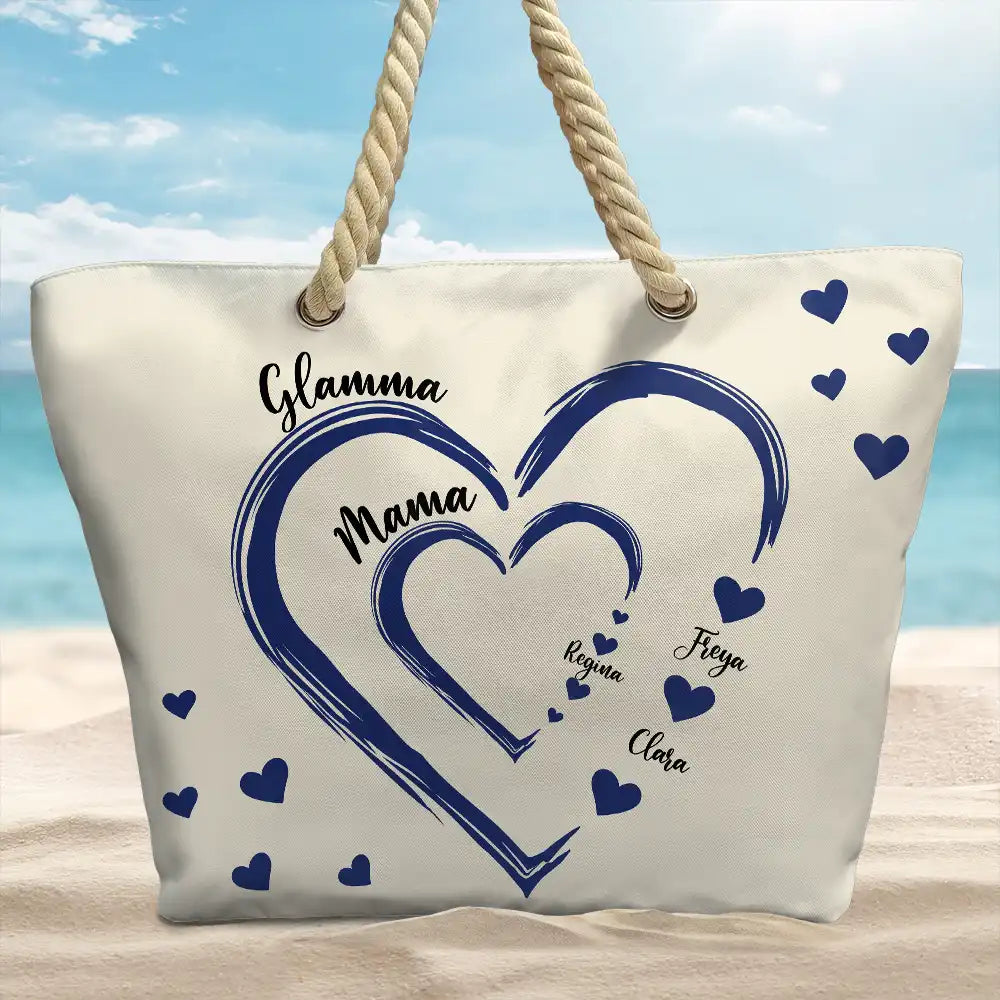 Mom Grandma Little Sweethearts - Personalized Beach Bag - Image 2