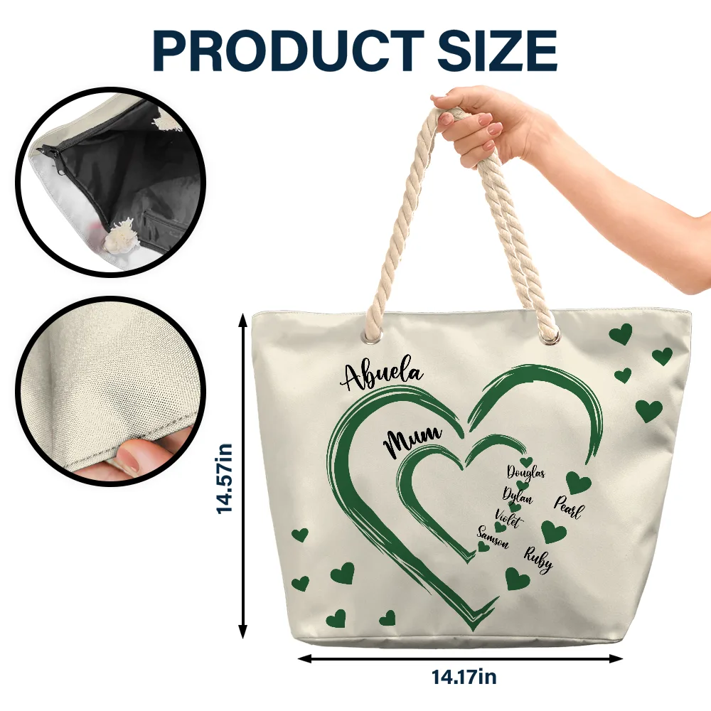 Mom Grandma Little Sweethearts - Personalized Beach Bag - Image 5