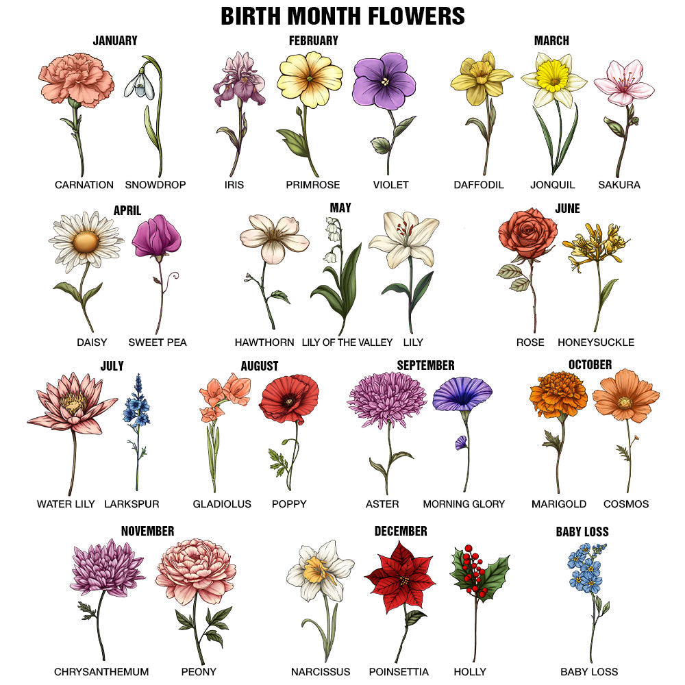 Birth Month Flower Blooming - Personalized Leather Tote Bag - Image 7