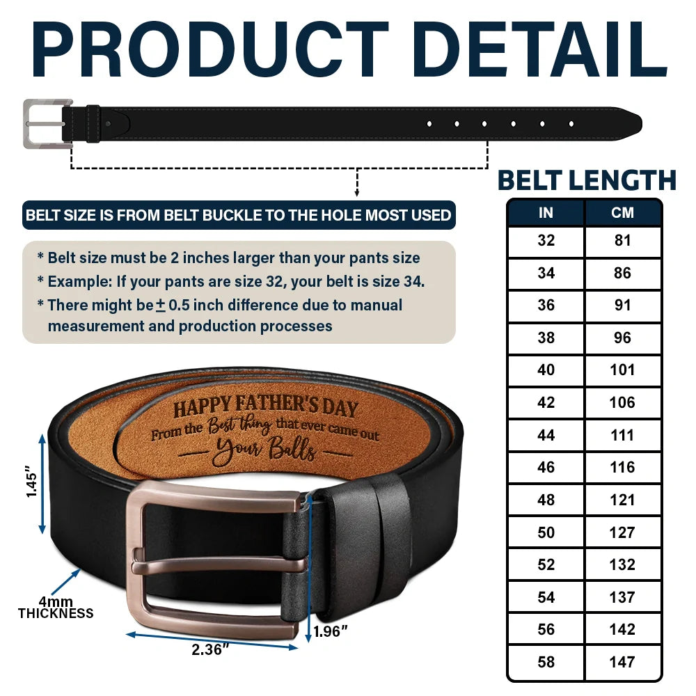 Best Thing Ever Came Out - Personalized Engraved Leather Belt - Image 5