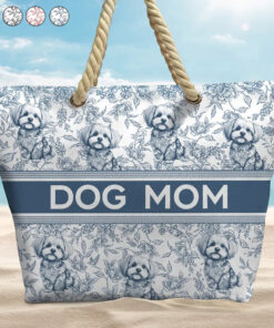 Chinoiserie Toile Dog Cat - Personalized Beach Bag