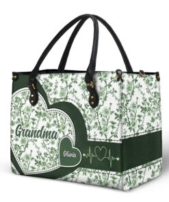 Alternative view of Chinoiserie Toile Grandma Mom - Personalized Leather Bag