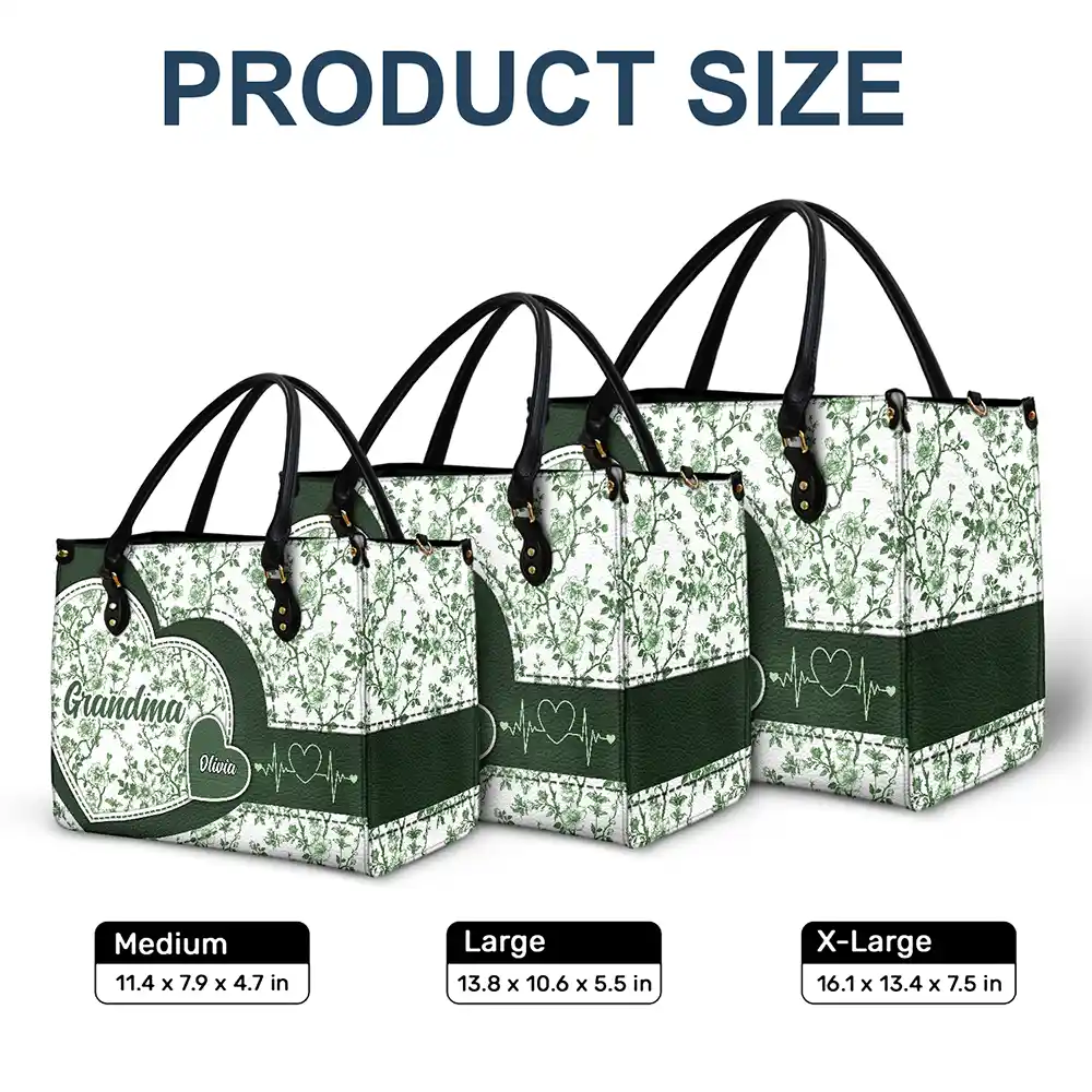 Chinoiserie Toile Grandma Mom - Personalized Leather Bag - Image 6
