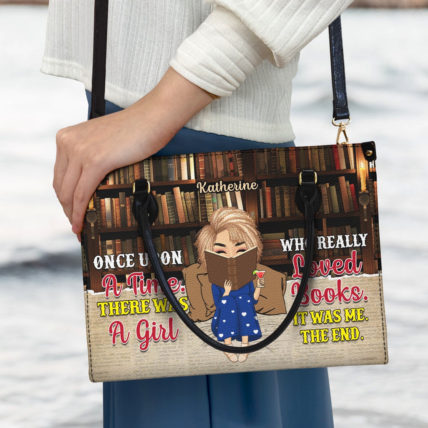 Just A Girl Who Loves Books - Gift For Books Lovers - Personalized Leather Bag - Image 3