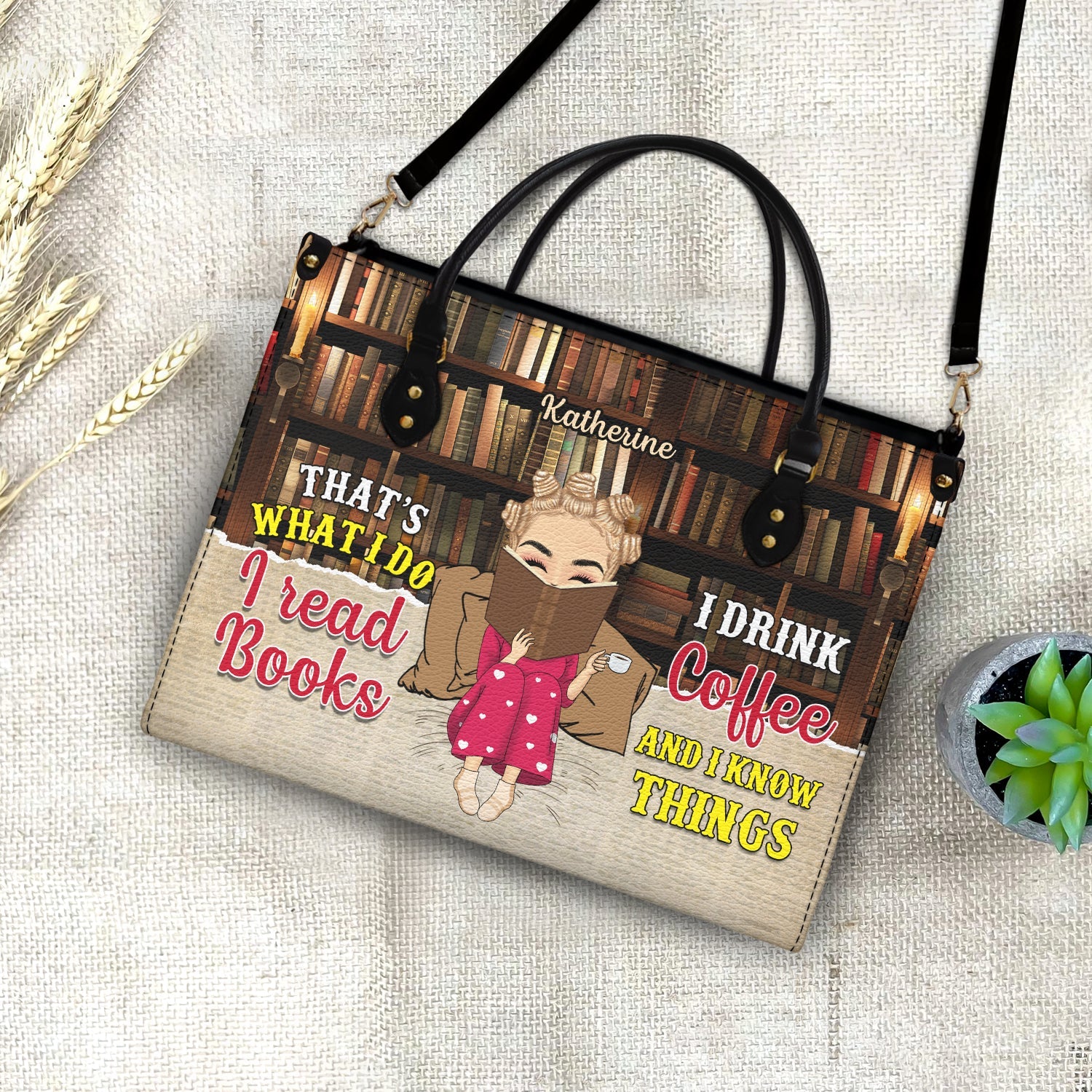 Just A Girl Who Loves Books - Gift For Books Lovers - Personalized Leather Bag - Image 4
