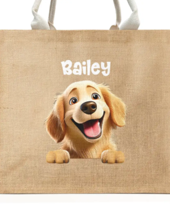 Dog Mom Cat Mom - Personalized Jute Beach Bag