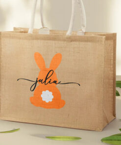 Alternative view of Easter Egg Hunt - Personalized Jute Beach Bag