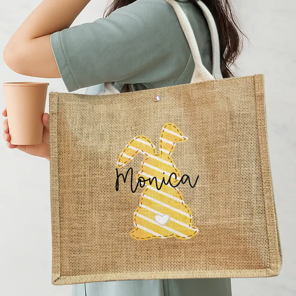 Easter Egg Hunt - Personalized Jute Beach Bag - Image 3