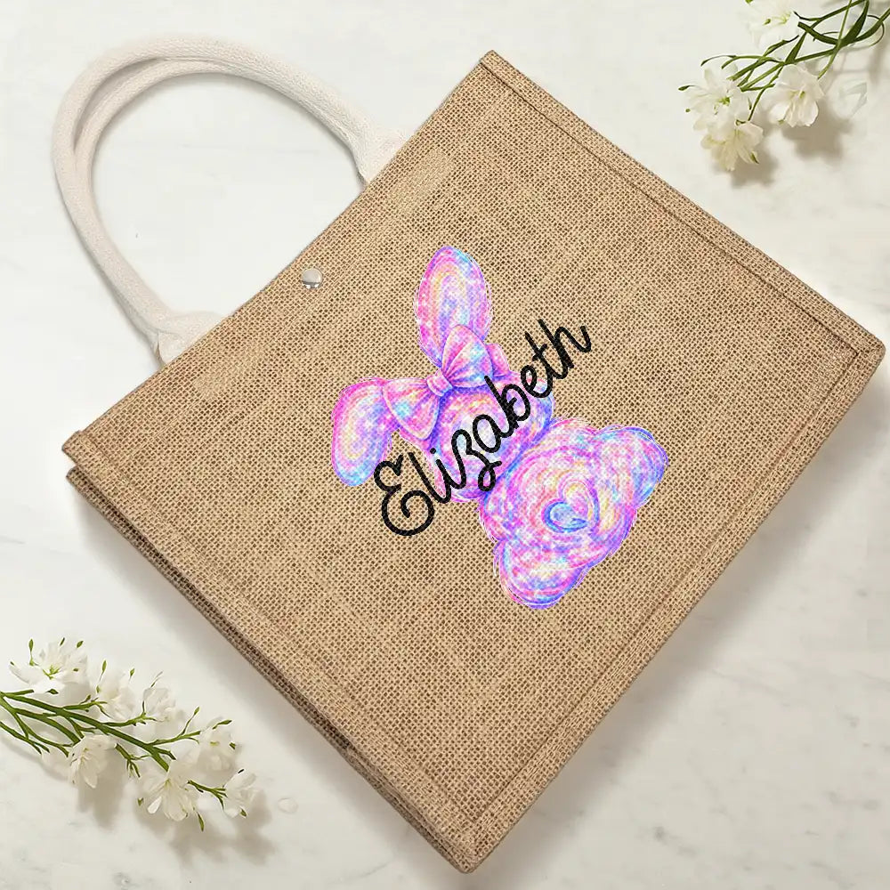 Easter Egg Hunt - Personalized Jute Beach Bag - Image 4