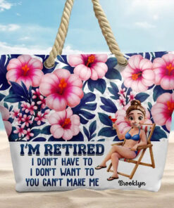 Alternative view of Funny I'm Retired I Don't Have To - Personalized Beach Bag