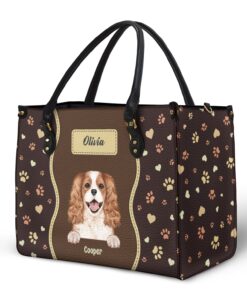 Alternative view of Fur Mom With Love - Gift For Pet Lovers, Pet Mom - Personalized Leather Bag