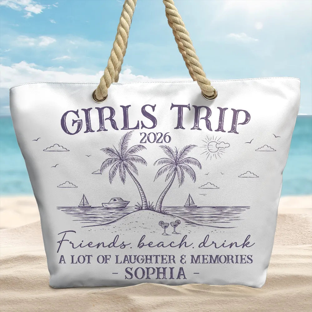 Girls Trip A Lot Of Laughter & Memories - Personalized Beach Bag - Image 3