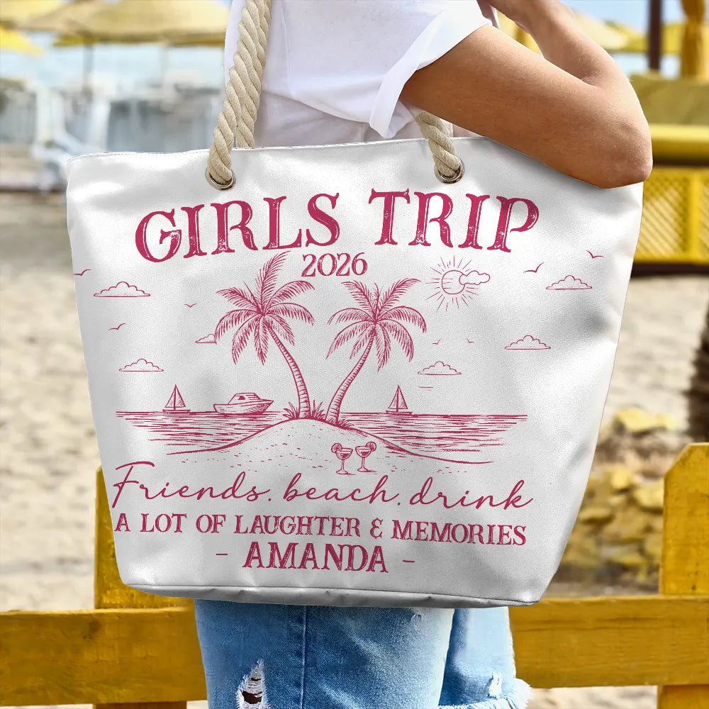 Girls Trip A Lot Of Laughter & Memories - Personalized Beach Bag - Image 4
