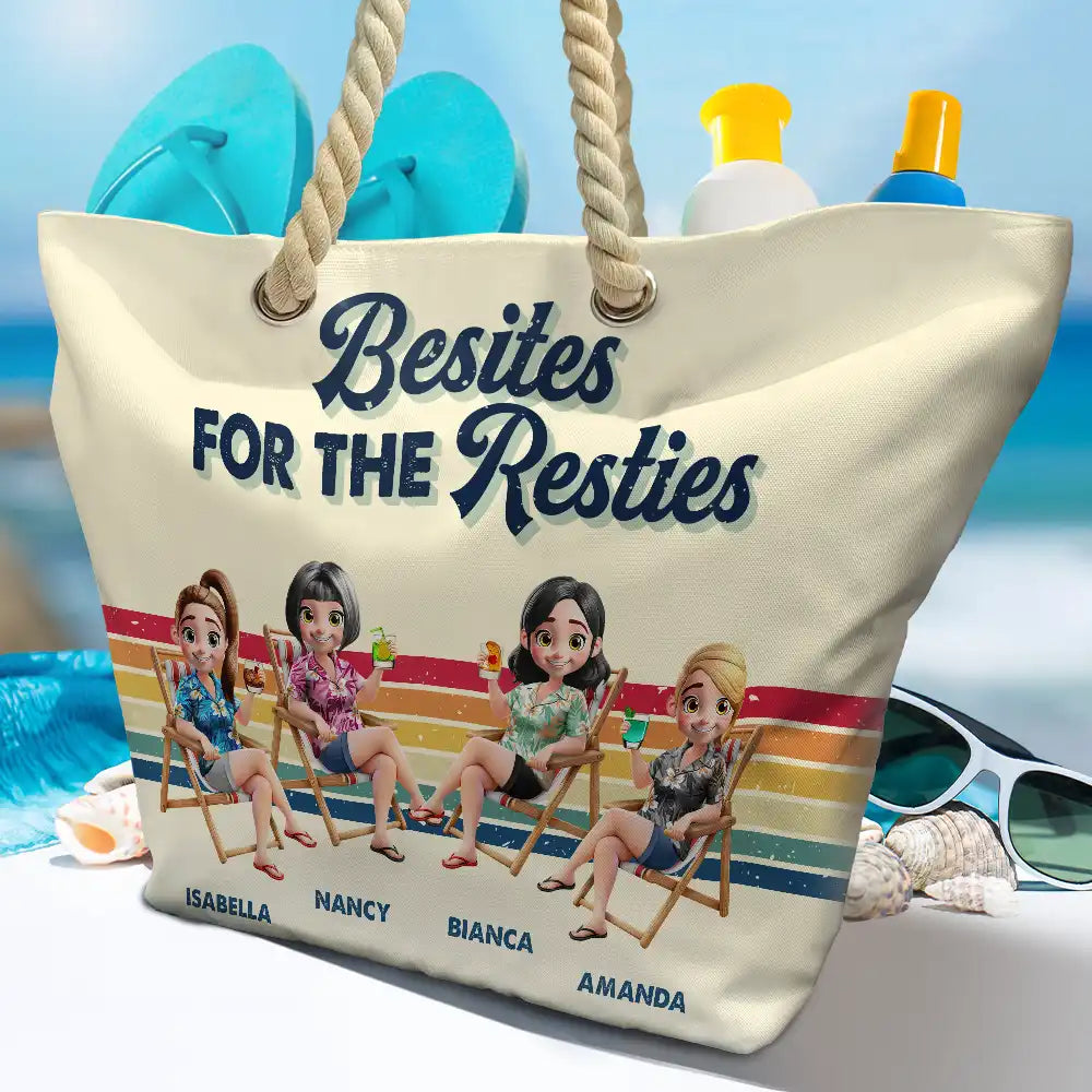 Girls Trip Besties Beach Vacation - Personalized Beach Bag - Image 4