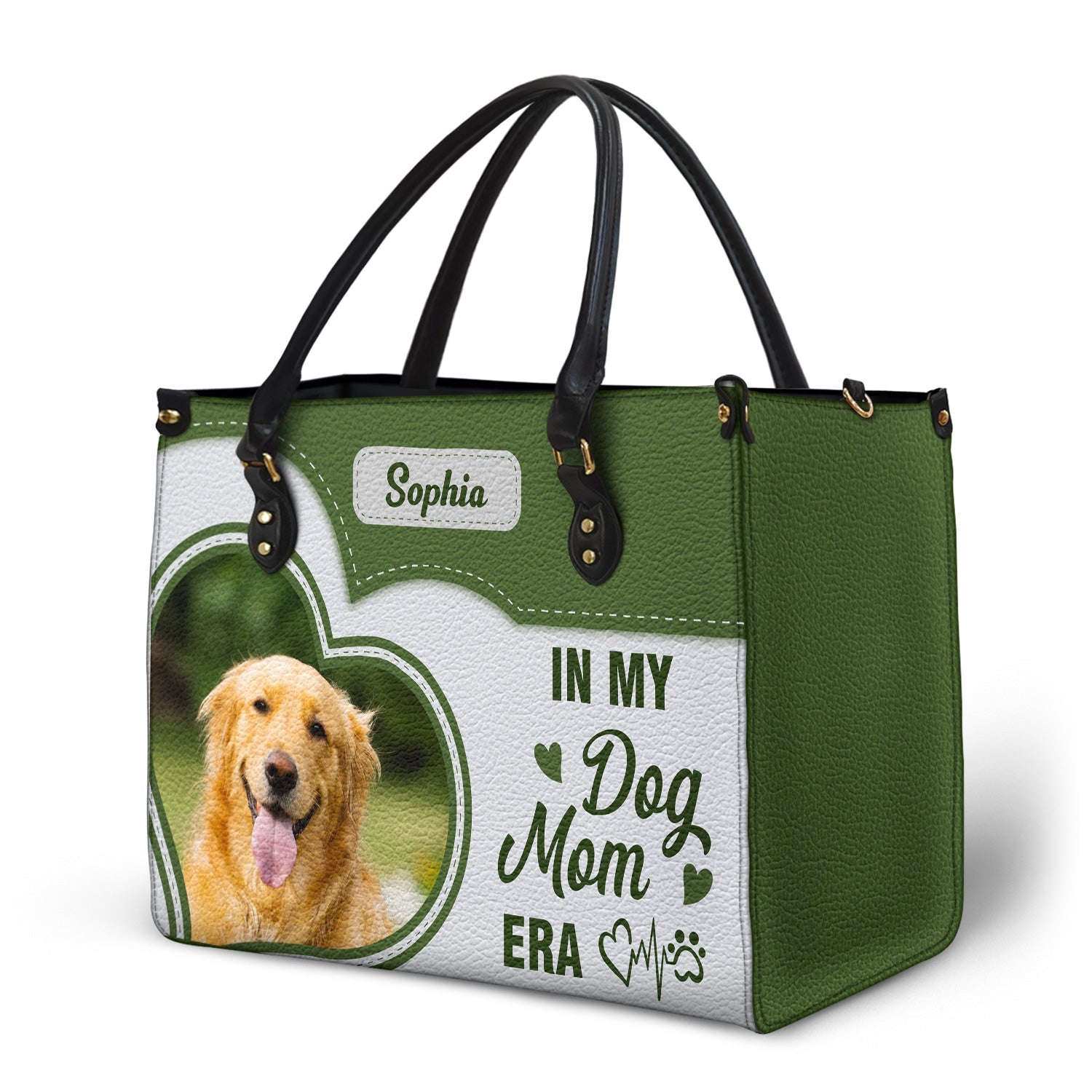 Custom Photo In My Dog Cat Mom Era - Gift For Dog Mom, Cat Mom - Personalized Leather Bag - Image 2