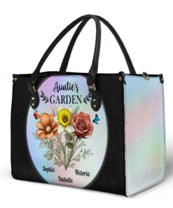Alternative view of Holography Grandma's Garden Birth Flower - Personalized Leather Bag