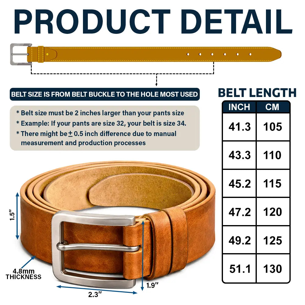 I Love You With All Of My Boobs - Personalized Cowhide Leather Belt - Image 5