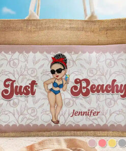 Just Beachy - Personalized Jute Tote Bag