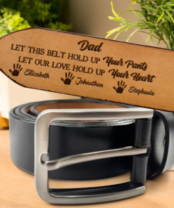 Let Our Love Hold Up Your Heart - Personalized Engraved Leather Belt