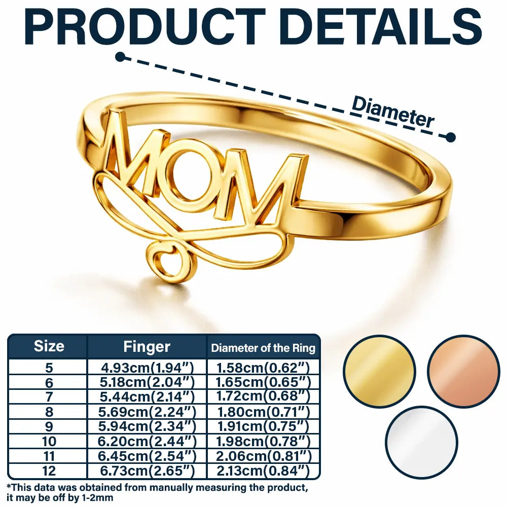 Lovely Ring For Mum And Grandma - Personalised Custom Shaped Ring - Image 5