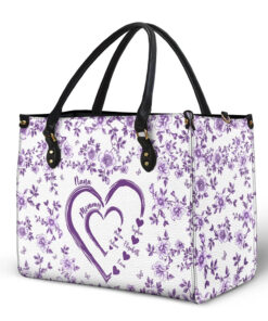 Alternative view of Mom Grandma Sweethearts Toile - Personalized Leather Bag