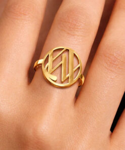 Monogram Monogram Interwined Initials Couple Women - Personalized Custom Shaped Ring