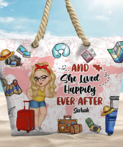 Alternative view of Travel Is My Therapy - Personalized Beach Bag