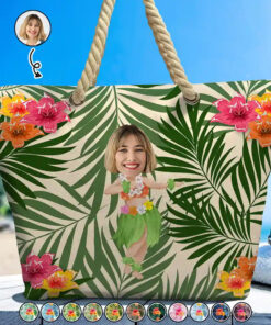 Custom Photo Hula Dancing - Personalized Beach Bag
