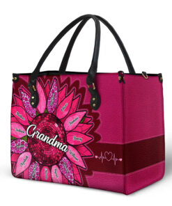 Alternative view of Nana Auntie Mom Family Sunflower - Personalized Leather Bag