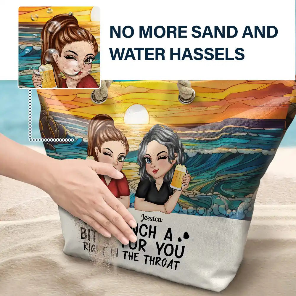 Right In The Throat Besties - Personalized Beach Bag - Image 6