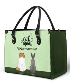Alternative view of All Day Every Day - Gift For Cat Mom - Personalized Leather Bag
