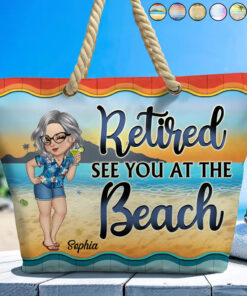 Retired See You At The Beach - Personalized Beach Bag