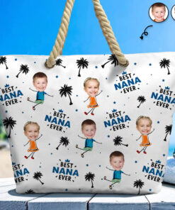 Custom Photo Best Nana Ever - Personalized Beach Bag