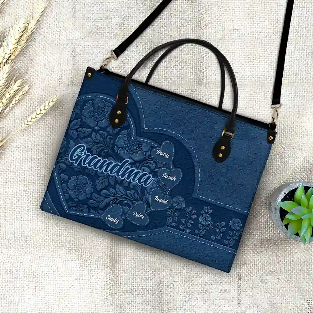 Tudor Rose Little Sweethearts - Birthday, Loving Gift For Grandma And Mum - Personalised Leather Handbag - Image 4
