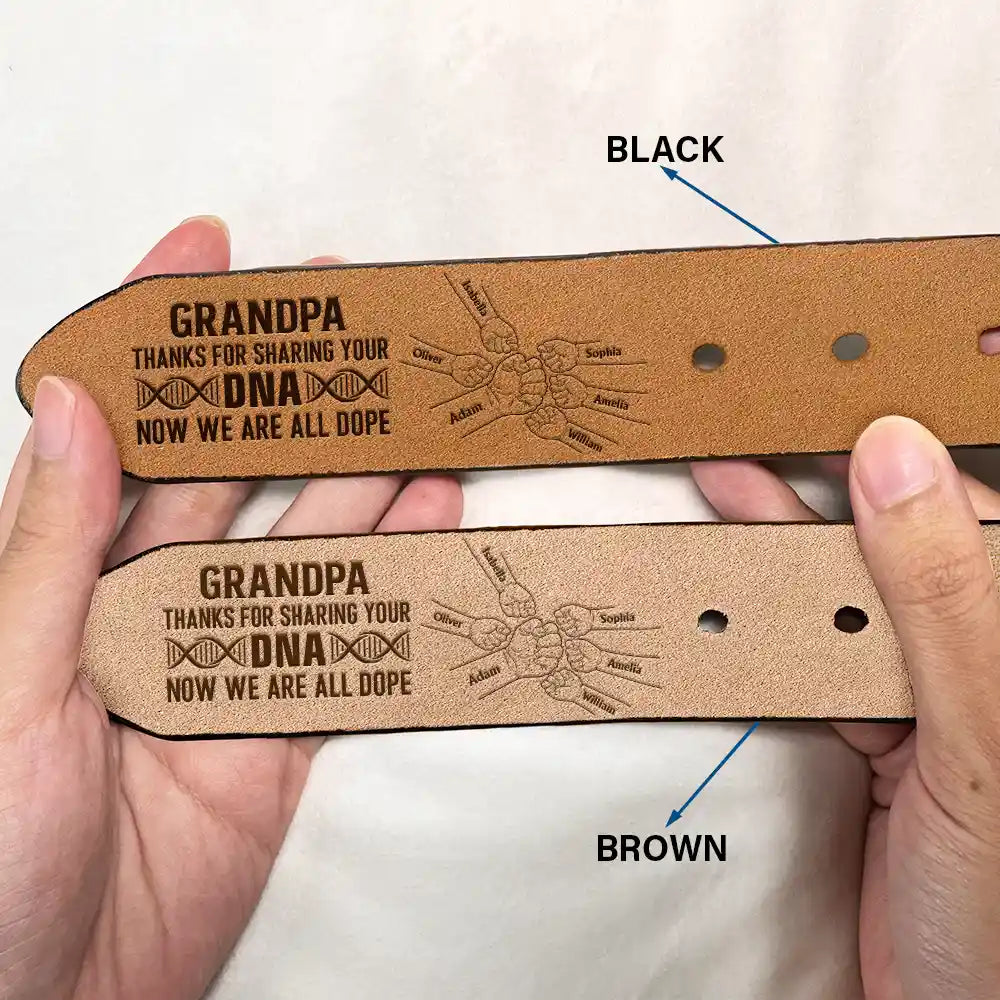 Thanks For Sharing Your DNA - Personalized Engraved Leather Belt - Image 2