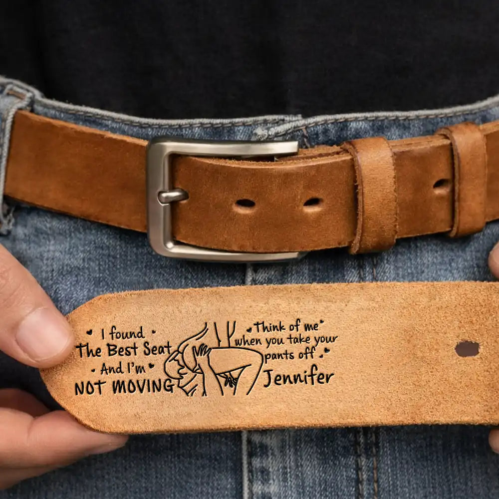 The Face I Want To Sit On Spicy Couple - Personalized Cowhide Leather Belt - Image 3