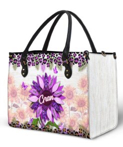 Alternative view of Nana, Mom, Auntie Sunflower - Birthday, Loving Gift For Mother, Grandma, Grandmother - Personalized Leather Bag